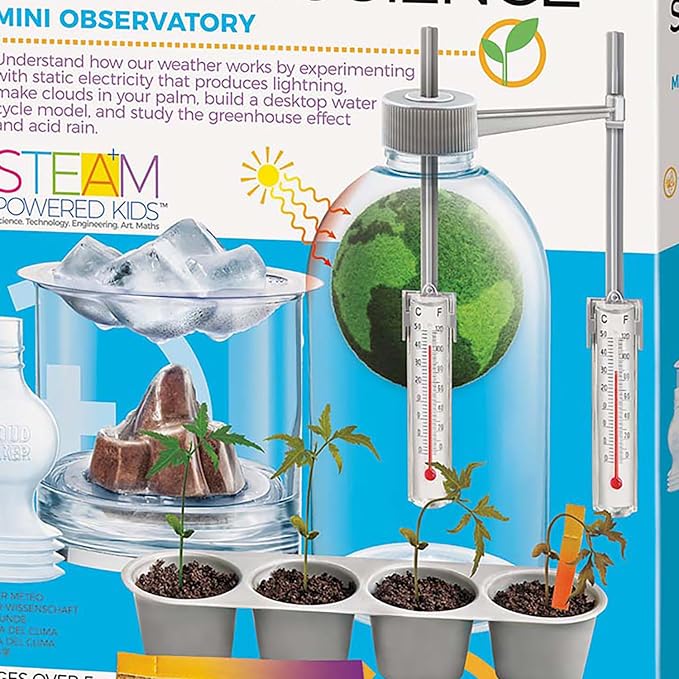 4M Green Science Weather Science Kit - DIY Mini Observatory & STEAM Toy | Explore static electricity, water cycles and cloud formation with this educational science lab for kids aged 5 and up