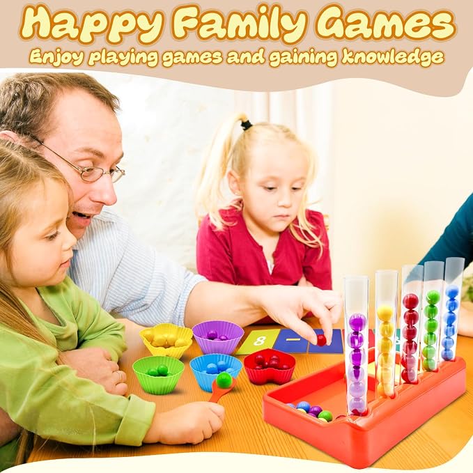 Counting and Color Sorting Toys for Toddlers, Clip Bead Matching | Educational Montessori Toys for Kids 3 4 5 6 7 Year Old, Preschool Learning Toys, Fine Motor Skills, Number Crunching