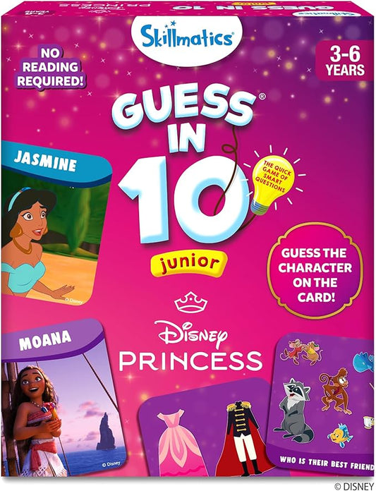 Skillmatics Guess in 10 Card Game Disney Princess – Gift for Preschool Kids | Family Trivia Game, Educational Travel Toy, Board Game, Cinderella, Ariel, Screen-Free Fun, Girls & Boys Ages 3, 4, 5, 6