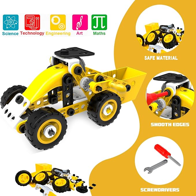 choopheme 10 in 1 Stem Toys for 5 6 7 8 9+ Year Old Building Block Kit Stem Activities Projects Boy Toys Age 4-8 5-7 6-8 8-10 Creative Set Educational Engineering Excavator Construction Birthday | Stem Activities Projects 4-8 5-7 6-8 8-10 Creative Set ...