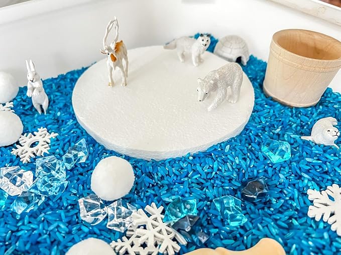Kids Sensory Bins Montessori Sensory bin, Sensory Toys, Sensory Bins, Sensory Bin for Preschoolers (Arctic Animals)
