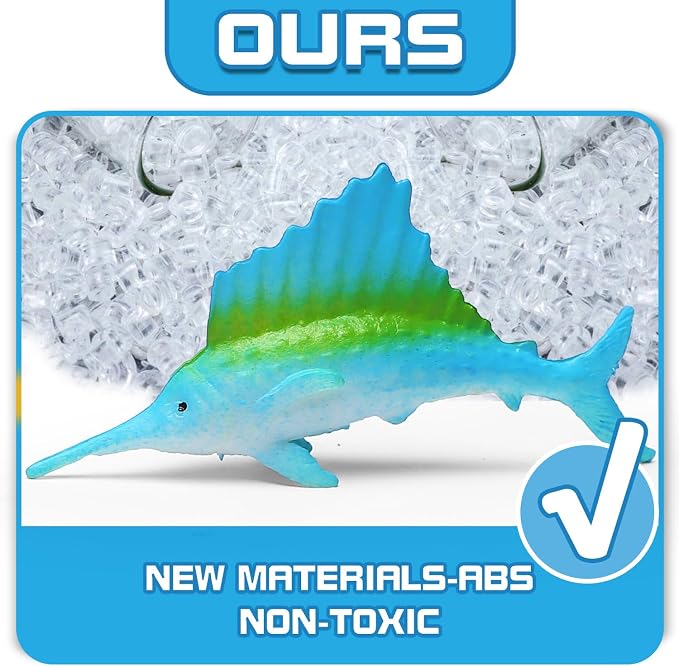 52 Pack Ocean Animal Toys for Kids, Mini Sea Creature Figures | Realistic sea life figures for bath play, water tables, sensory bins, school projects, party favors, and cake toppers