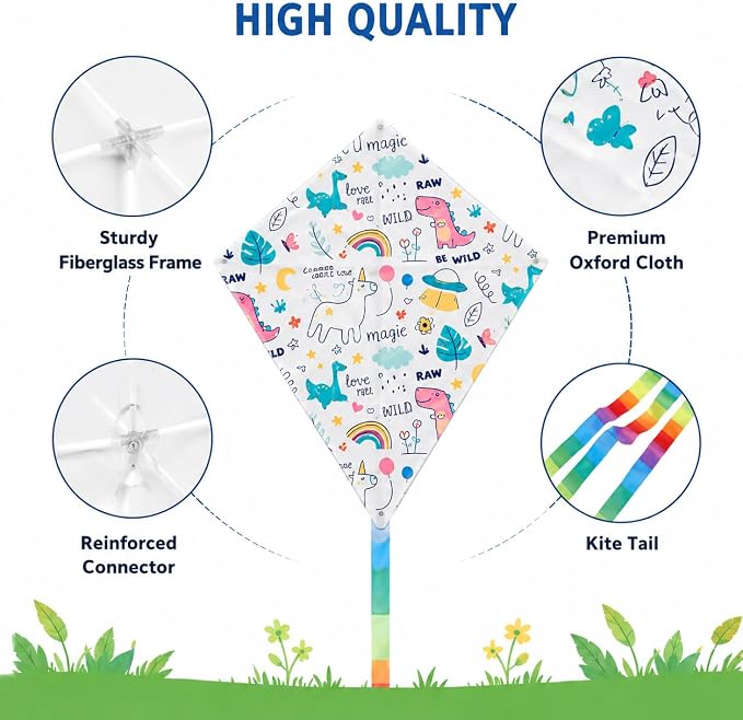 DIY Blank Kites for Kids, Bulk Kites for DIY Decorating Coloring, Kite Making Craft Kit with 10 Hand Grips with 98ft String, Easy to Fly Kite for Kids Aged 4+ Outdoor Activities