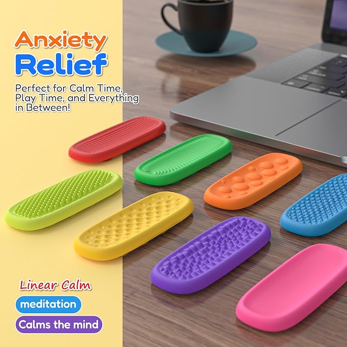 8-Pack Sensory Fidget Toys - Textured Suction Toys for Calming, Anxiety Relief, Classroom & Office Use, Ideal Christmas Stocking Stuffers, Gifts for Kids & Adults