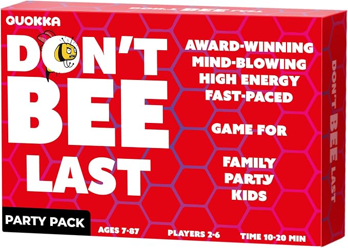 Family Board Games for Kids and Adults - Card Games for Kids 8-12, Families | Don’t Bee Last Party Pack - Card Game for Teens, Kids Ages 7-10 - Family Party Game – Fast-Paced – 2-6 Players
