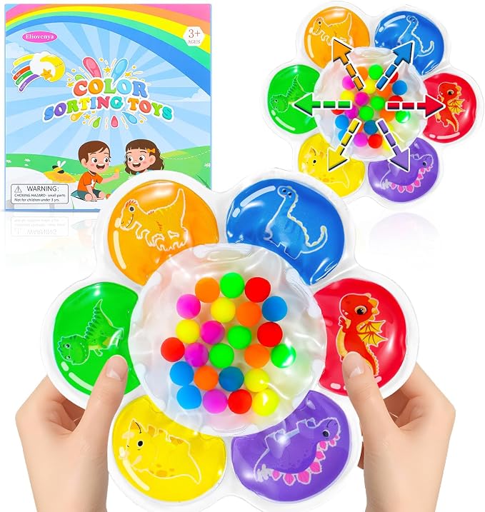 Christmas Color Sorting Sensory Toy for Toddlers 3-5 Years | Montessori Fine Motor Skills Development for Travel & Autism Learning Activity, Airplane, Classroom
