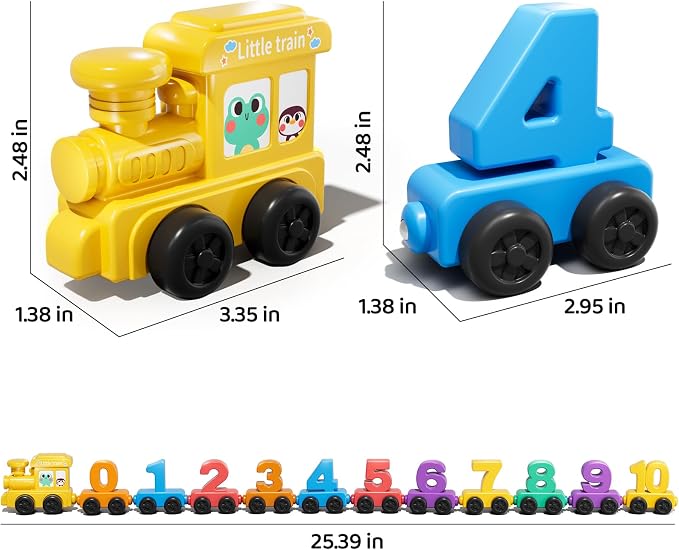 JUKUDAHU Magnet Number Train Set for Toddlers 3-4 Years Old | Counting Toy, Color Sorting Toy, Preschool Educational Activities, Learning Toy, Train Birthday Gifts for Boys Girls 3 4 5