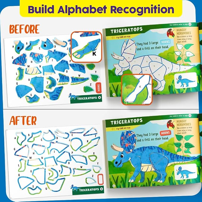 Funcils Paint by Sticker Book for Kids Ages 4-8, 30 Color Sticker by Number | Travel, Airplane, Car Activities for Kids, Girls & Boys - Art & Crafts Games, Puzzle Books, Learning Educational Kit