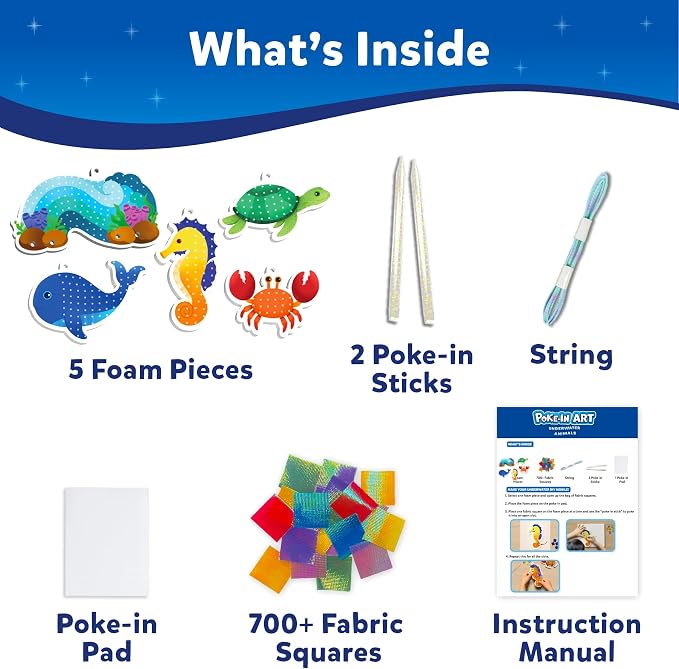 Skillmatics Poke-in Art Underwater Animals & Snip Snip Animals Bundle, No Mess Art for Kids, DIY Creative Activity, Gifts for Boys & Girls Ages 3, 4, 5, 6, 7, 8, 9