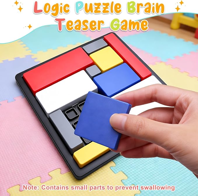 2 Pcs Logic Puzzle Brain Teaser Game for Adults, 88 Challenges 4 Difficulty Levels Logic Puzzles, Portable STEM Educational Thinking Game Toy for Classroom, Family Brain Training