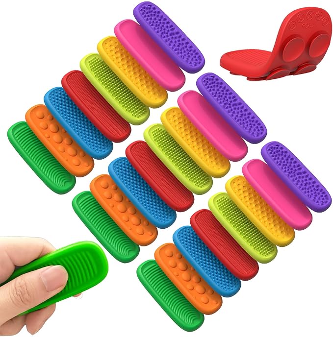 24 Pack Fidget Toys Bulk for Kids: Textured Worry Stones, Quiet Sensory Fidgets Gift Bulk for Classroom Prizes, Toys for Autistic Kids 5-7, Goodie Bag Stuffers for Age 3-5 4-8 Girls Boys