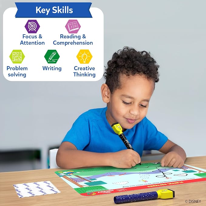 Skillmatics I Can Write – Mickey Mouse, Preschool Learning Activity Book | Disney Junior, Reusable Write and Wipe Mats, Educational Game, Montessori Gift for Toddlers & Preschoolers, Ages 3, 4, 5, 6