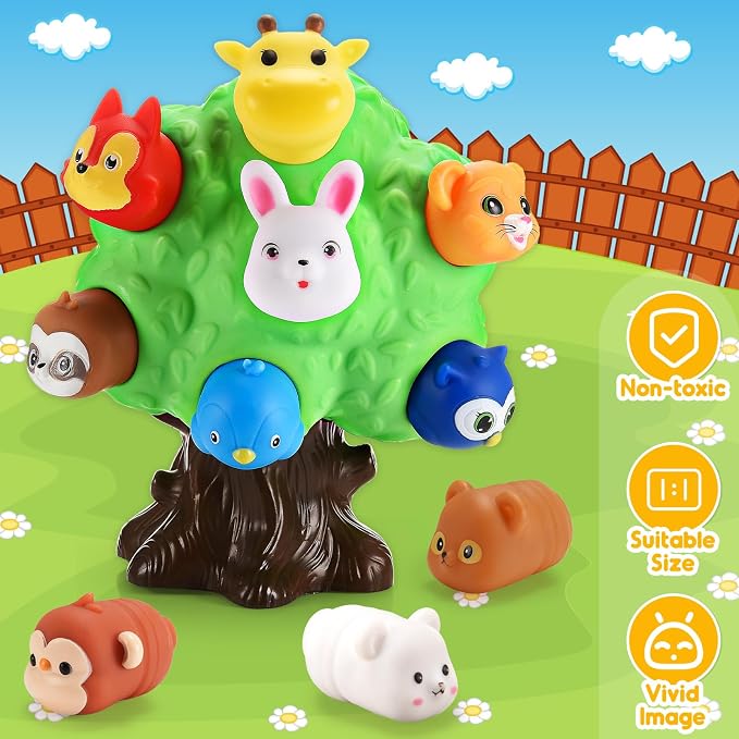 Gifts for 1-5 Year Old Boys, Toddler Toys Farm Animal Learning Toy for Toddlers 1-6 Forest Animal Playset Montessori Toys for 2-6 Girls Sensory Easter Birthday Gifts for Boys
