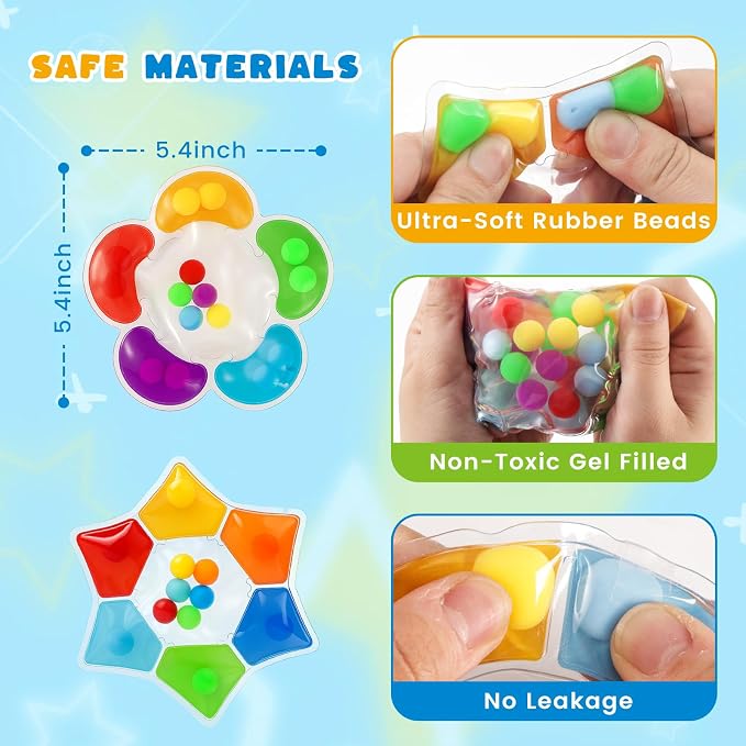LovesTown 6-Pack Color Sorting Toys, Shape Matching Game for Kids | Sensory Fidget Toys For Color Shape Recognition, Fine Motor Skills, Hand-Eye Coordination, Travel Essential, Goodie Bags