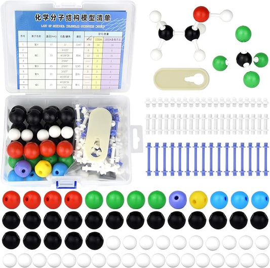 tiggell 136pcs Organic Chemistry Molecular Model Kit for Student Teacher | Organic Chemistry Mmodel Kit, Molecular Model Kit for Chemistry Education-59 Atoms, 76 Links Bonds, 1 Link Atoms Remover