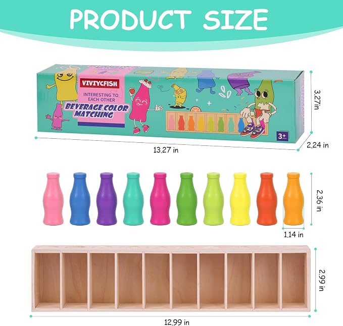 Wooden Bottle Color Matching Games,Family Games for Kids and Adults,2-4 Player,Great Parent-Child Activity