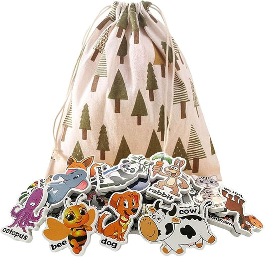 Animal Magnets for Kids, 32 PCS Early Educational Learning Toy | Fridge Magnetic,Cute Animal Refrigerator ABC Alphabet for Toddlers 1-3 ,Preschool Spelling Tool,Gifts