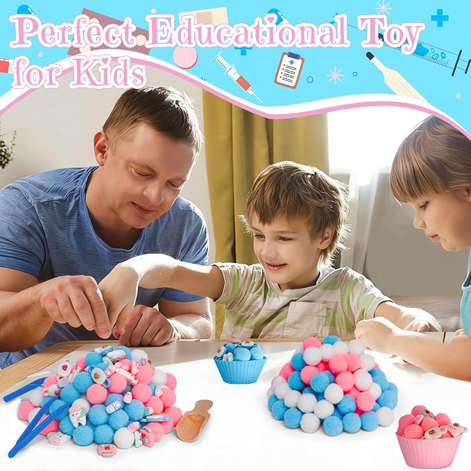 183pcs Doctor Play Set Sensory Bin Filler Fine Motor Toys Pretend Play Doctor Kit Sensory Bin Items Toy Capsules Tooth Model Doctor Toy Bag Face Mask Toy Pretend Shot for Preschool Education Activity