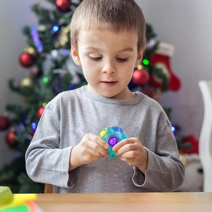 Magic Rainbow Puzzle Ball, Fidget Ball Puzzle Brain Teaser Fidget Toy for Boys & Girls- Birthday Party Easter Valentines Christmas Stocking Stuffers for Kids Teen & Adults(Blue)