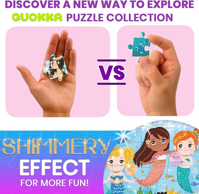 30 Piece Puzzles for Kids 3-5 - 4 Jigsaw Shimmer Toddlers Puzzles Ages 4-6 | Fairy Tale Set with Princess Unicorns Puzzles for Kids Ages 4-6 Years - Gift for Children