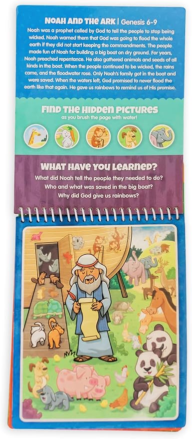 Aqua Brush Old Testament #1 Color with Water Activity Book, Bible School, Preschool, Elementary, Primary, Christian, Religion, for Kids Ages 3+