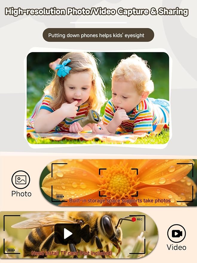 Acoath Microscope for Kids, 1000X Handheld Digital Miniscope with 2.0" Screen, Portable Pocket Microscope Education Toys Birthday Gifts for Age 3 4 5 6 7 8 9 10 Girls Boys