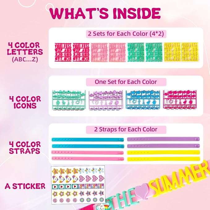 Friendship Bracelet Making Kit, Arts & Crafts for Girls Ages 5-12 | DIY Kids Jewelry Craft Kit, Snap-On Design, Adjustable Strap, Personalized Name Bracelets, Sleepovers, Parties, Birthday Gift