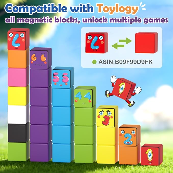 Magnetic Blocks World Number Building Cubes for Toddlers Age 3+ Boys Girls | STEM Educational Sensory Toys, Preschool Learning Toddlers Blocks, Number Games 1-10, Birthday Gifts for Kids Age 3+