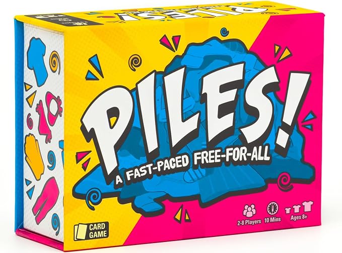 Lost Boy Entertainment Piles – Card Games – Family Games – for Kids 8 and Up – for Adults – Family Game Night – Travel & Memory Game – Party Games – 10 Mins