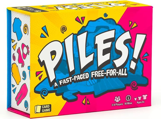 Lost Boy Entertainment Piles – Card Games – Family Games – for Kids 8 and Up – for Adults – Family Game Night – Travel & Memory Game – Party Games – 10 Mins