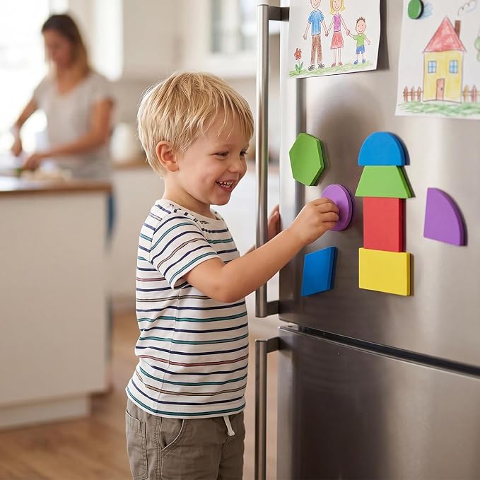 10 Pcs Large Shape Magnets - Giant Magnetic Pattern Blocks | Math Manipulatives, Geometric Shapes for Whiteboard & Fridge
