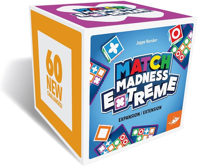 FoxMind Games: Expansion Pack -Match Madness Extreme Used with Original Match Madness Pattern Matching Puzzle Game, 60 New Challenge Cards, Fast-Paced up to 4 Players, Ages 7 and up