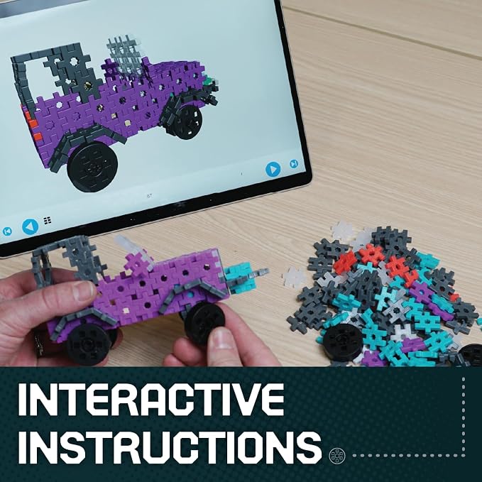 KADÜ Mechanicals 300 Piece Off-Road Purple Kids Age 6+ Building Blocks | Creative Mini Sensory Construction Puzzle tiles - Open Ended Play Gift Boys + Girls - Classroom Homeschool Manipulatives