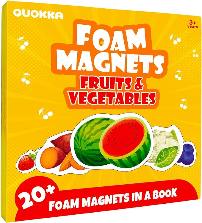 Travel Magnetic Puzzles for Toddlers 1-3 - 20+Pcs Toddler Puzzles Ages 2-4 | Fruits & Vegetables Magnet Puzzles with Extra-Long Play Book - Strong Magnets for Car Activity - Travel Toy for Kids Ages