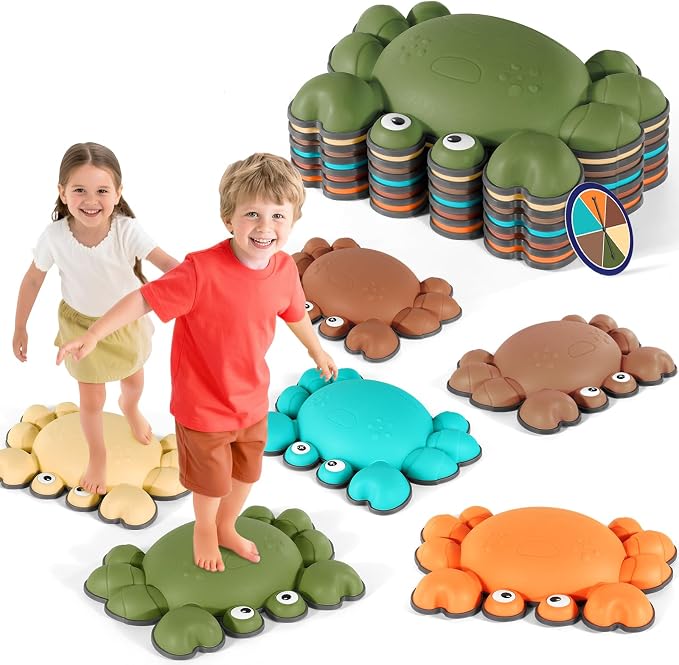TOPNEW Stepping Stones for Kids, Non-Slip Balance Stepping Stones for Promoting Children's Coordination Skills, Toddler Stepping Stones Obstacle Course for Kids Age 3 4 5 6 7+