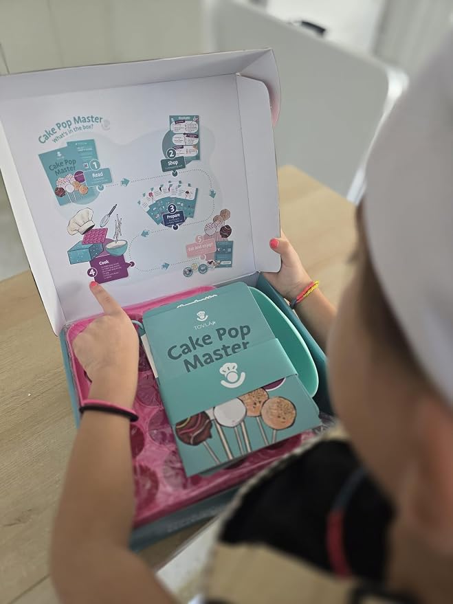 Kids Cake Pop Maker Kit | Real Reusable Baking Tools | Ages 6-12 | Cake Pop Making Set | Visual Recipe Cards | STEM DIY Baking Activity | Screen Free Fun | Birthday Christmas Gift