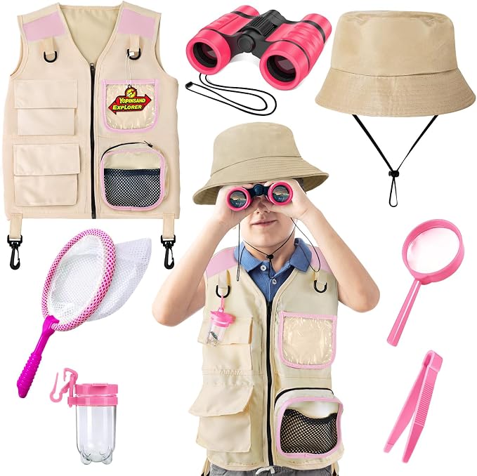YOPINSAND Kids Explorer Kit & Bug Catcher Kit, Kids Outdoor Exploration Set | Camping Gear with Vest & Hat, Ideal Outdoor Camping Adventure Toys for Ages 3 4 5 6 7 8 Boys Girls