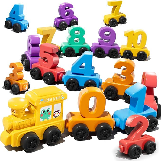 JUKUDAHU Magnet Number Train Set for Toddlers 3-4 Years Old | Counting Toy, Color Sorting Toy, Preschool Educational Activities, Learning Toy, Train Birthday Gifts for Boys Girls 3 4 5