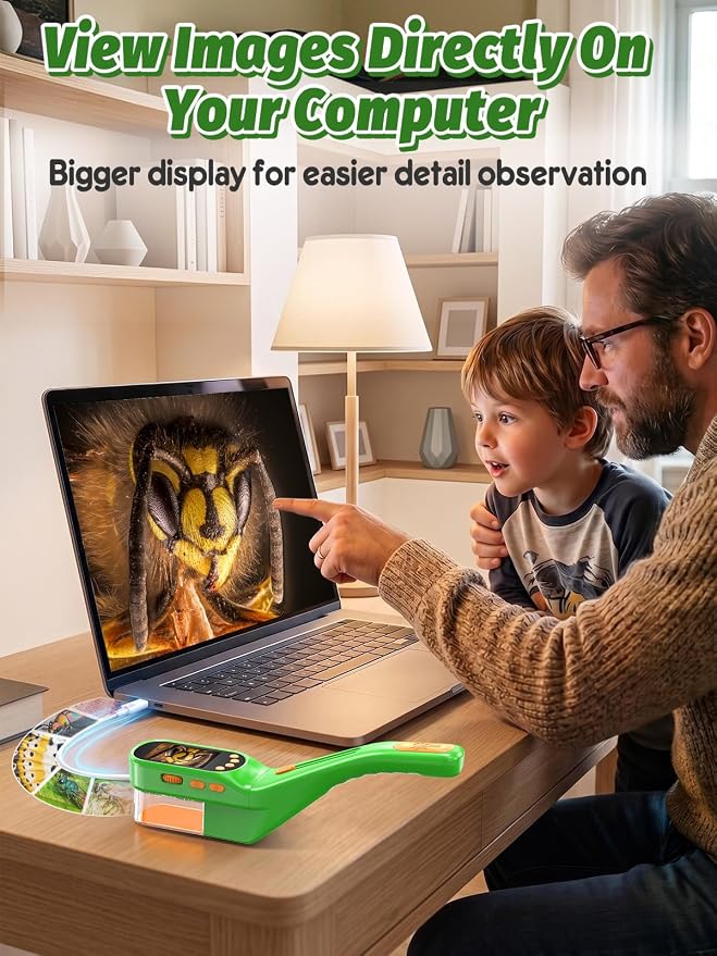 Acoath Bug Catcher, 2.4" IPS Screen Bug Catching Kit, Microscope for Kids | Handheld Digital Miniscope, Outdoor STEM Toy Portable Pocket Microscope Gifts for Age 5 6 7 8 9 10 11 12
