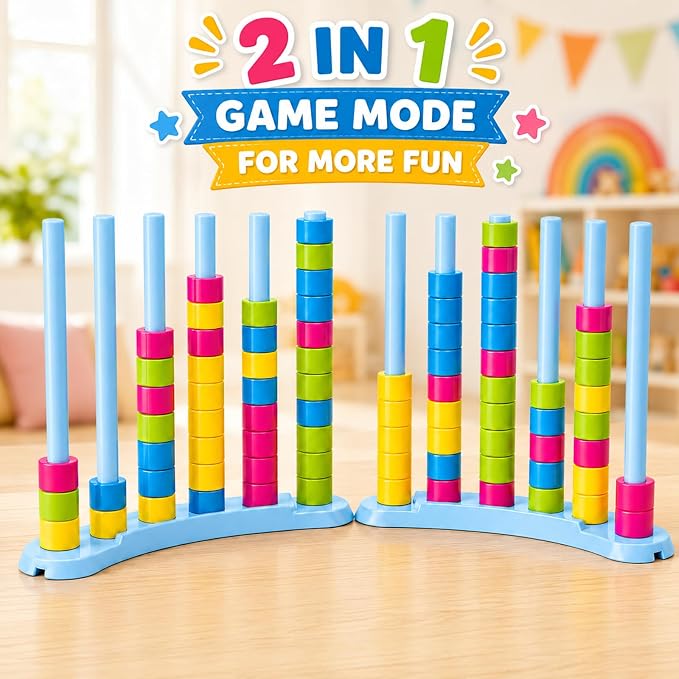 2 Pack Color Matching Challenge Game 2-4 Players | Fast Pattern Color Matching Puzzle Game for Family Board Game,Family Nights,Birthday Christmas Party Gifts for Kids & Adults