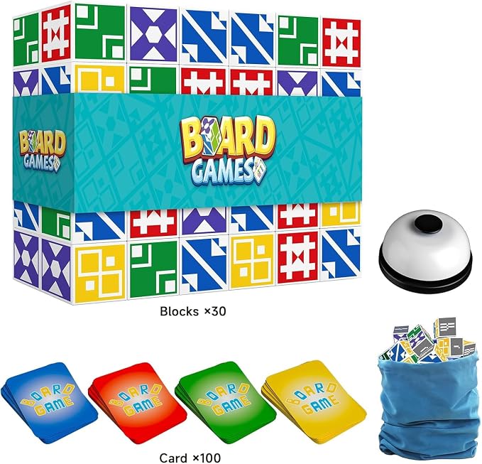 Family Matching Game for Kids & Adults, Block Puzzle Board Games for Boys & Girls Ages 6-8 8-12, 2+ Player Card Puzzles for Children 6+ Year Olds