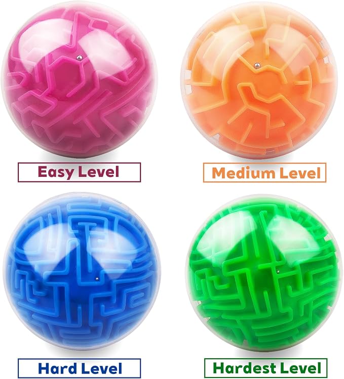 Amaze 3D Memory Sequential Maze Ball Puzzle Toy Gifts for Kids Adults - Challenges Game Lover Tiny Balls Brain Teasers Game (Orange)
