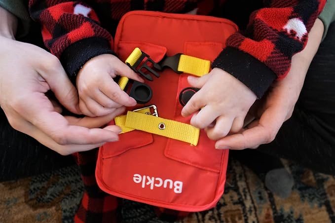 Learning to Dress Busy Board, Montessori Fine Motor Toy for Toddlers