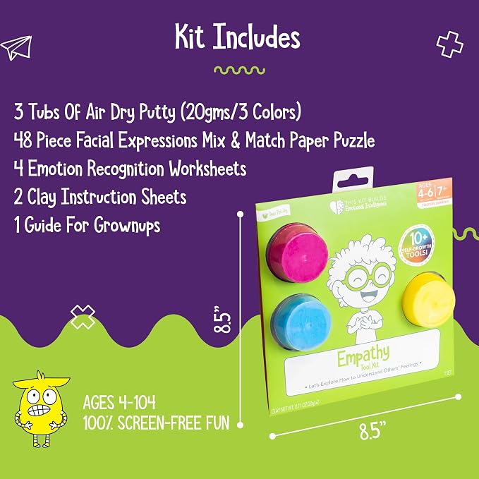 Open The Joy Empathy Builder Toolkit for Kids Ages 4+ Social Emotional Learning Toys, Emotional Intelligence Activities, Feelings Learning Kit, Therapy Tools for Children, Screen-Free Educational Gift