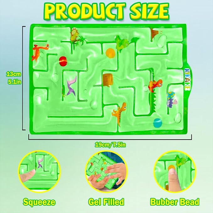 Sensory Maze Fidget, Sensory Toys Fidget Gel Filled Squishy Toy for Kids Adults Autism Stress Anxiety Relief Toys with Filled Goo for Calming Valentines Day Gifts for Him Her (Green)
