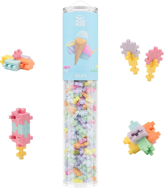 PLUS PLUS 240 Piece Gelato Mix - Mini Waffle Blocks, Classroom Must Haves | STEM Toys, Sensory Bin Fillers, Occupational Therapy Tools, Gifts for Boys & Girls, Christmas Stocking Stuffers for Kids