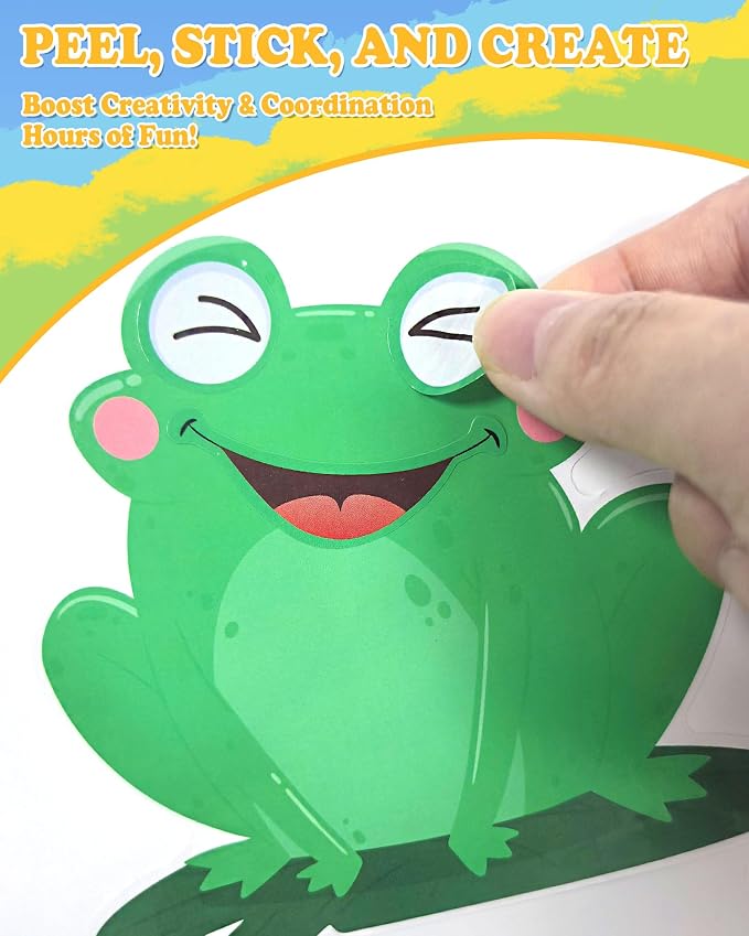 Aowplc Spring Make-a-Face Stickers for Kids 48 Sheets Mix 'n Match Cute Spring Crafts & Party Favors