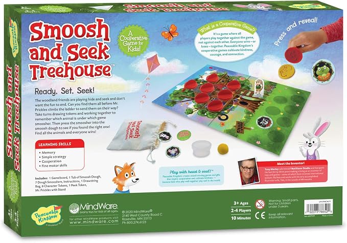 Peaceable Kingdom Smoosh and Seek Treehouse - Cooperative Memory-Matching Game - Use Teamwork to Win! - Perfect for Families with Kids Ages 3 & up
