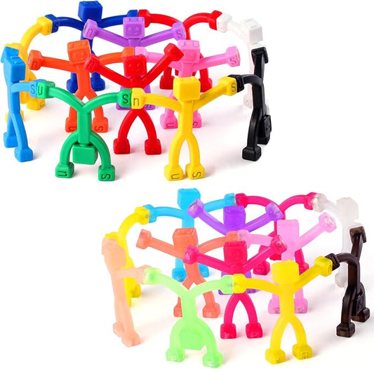 24pcs Magnetic Robote Figures for Kids 3-8 Travel STEM Fidget Toy | Safe ASTM-certified, Quiet Play for Airplane Car Trips Restaurant, Develops Creativity for Classroom Rewards Stocking Stuffer