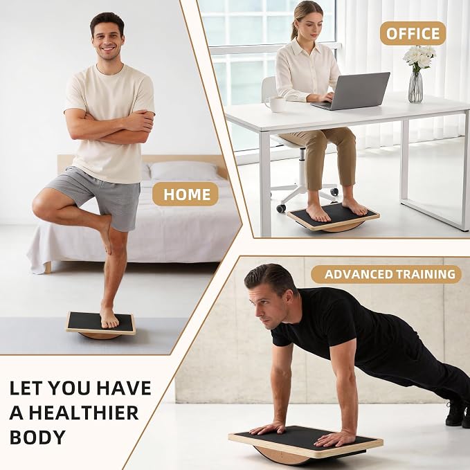 Juoe Balance Board Wobble Board,Balance Toys for Physical Therapy | Wooden Wobble Balance Board for Adults and Kids,Balance Training,Standing Desk Core Strength Balance Rocker Board